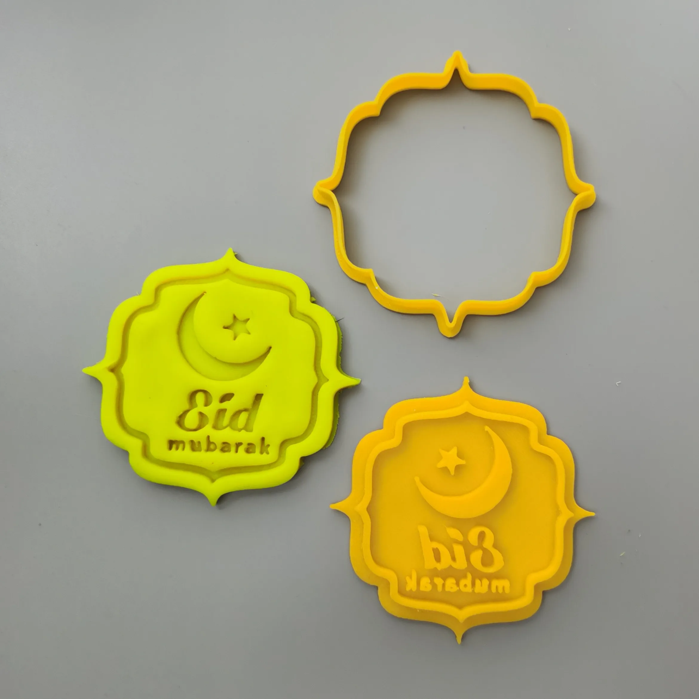 Украшение для торта 3 дюйма Eid Mubarak moon star Cutter Штамп тиснение праздничный помадка