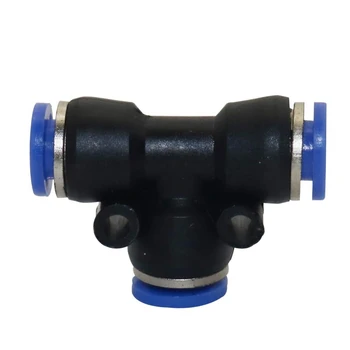 

50 6mm Slide Lock Quick Tee Connectors Plastic Butt Joints Fog Cooled Pneumatic Fittings
