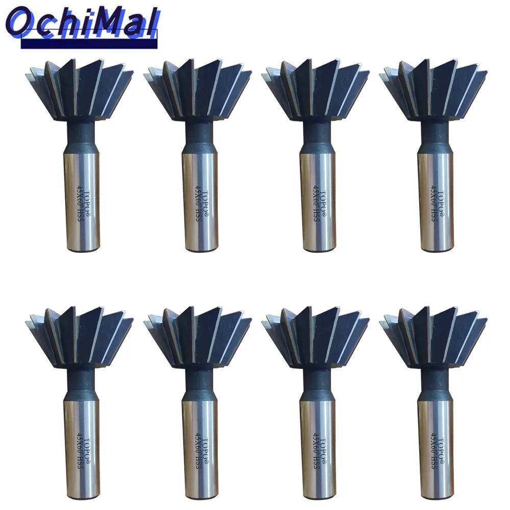 

1pc 45/60 Degree HSS Dovetail Cutter End Mill Milling 10mm 12mm 14mm 16mm 18mm 20mm 25mm 30mm 32mm 35mm 40mm 45mm 50mm 60mm