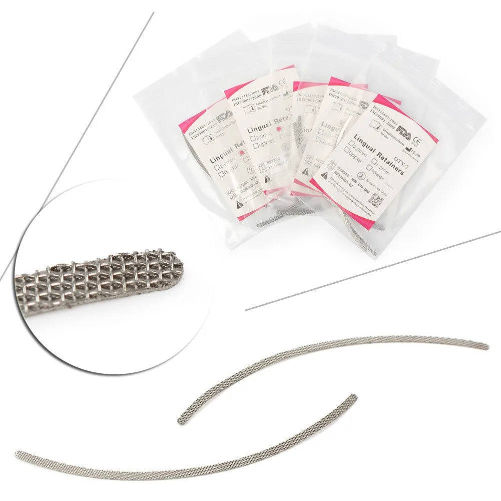 5 paquets 10 pièces dentaire orthodontique universel Lingual retenue Base de maille 1.2mm/2.0mm