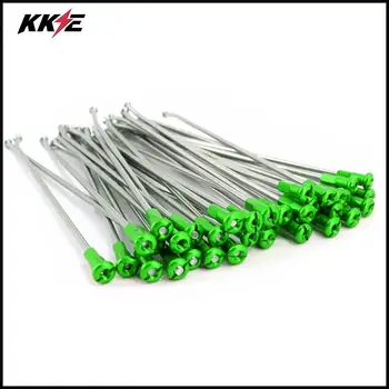

1.6*21" Front Stainless Steel Spoke Set For KAWASAKI KX250F 2005-2017 KX450F 2007-2017 Motorcycle Alloy Green Nipple