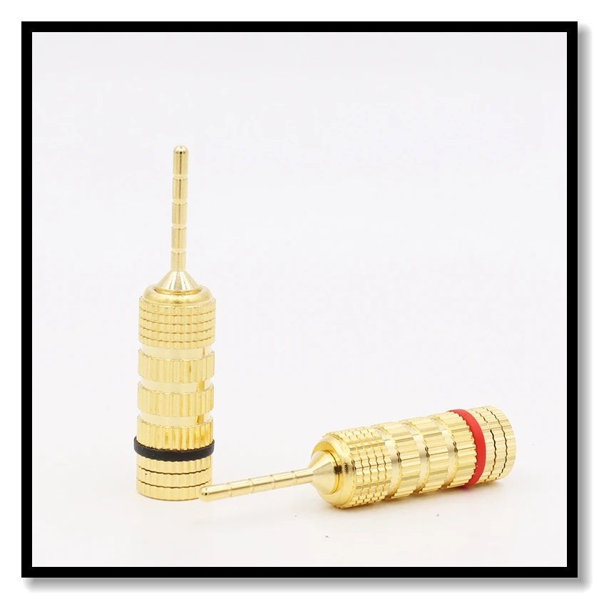 

4pcs High quality HIFI Speaker Cable wire Plug Connector Gold Spade Banana to Pin Adapter