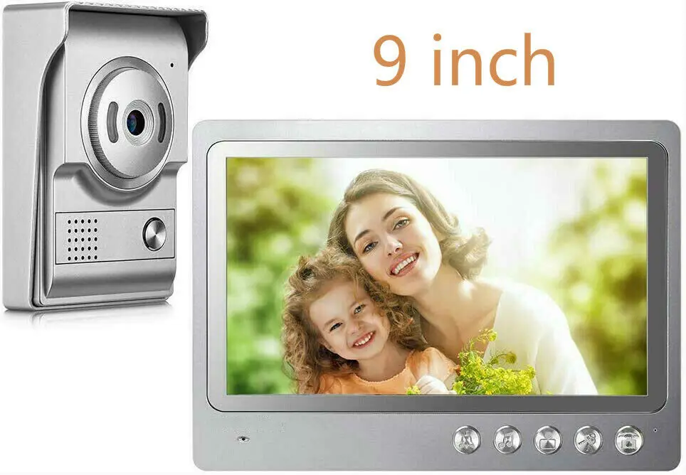 

9 inch Wired Video Intercom System Video Doorbell Door Phone Home Security kit Free Shipping