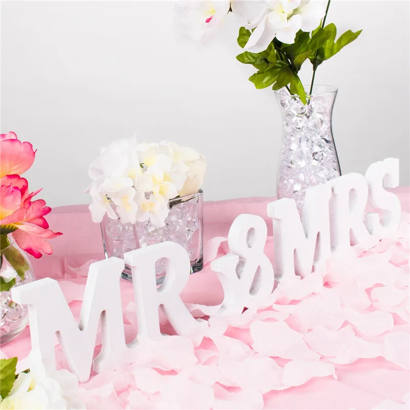 Свадебные украшения Свадебный декор Mr& Mrs День Рождения украшения День Святого Валентина буквы Свадебный знак декор стола