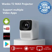 Wersja globalna Wanbo T2 MAX inteligentny projektor 1080p rozdzielczość fizyczna projektory kina domowego Android projekty akcesoria Audio tanie i dobre opinie XIAOMI NONE CN (pochodzenie) Wanbo T2 Max Projector Wtyczka amerykańska Gotowa do działania TV Version Portable Projector