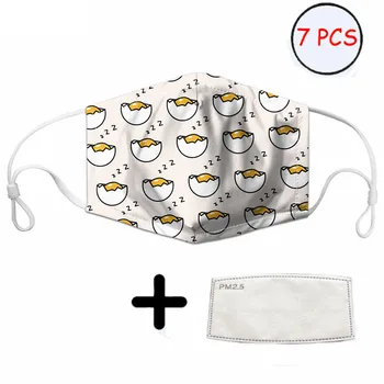 

Lazy Eggs Gudetama Print Thicken Smog Mask Warm Dust Mask Adult/Kids Non-disposable Activated Carbon Filter Breathbale Face Mask