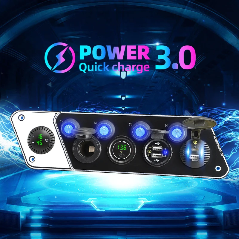 LowVoltageProtection12VUsbVoltmeterDualCarCigaretteLighter