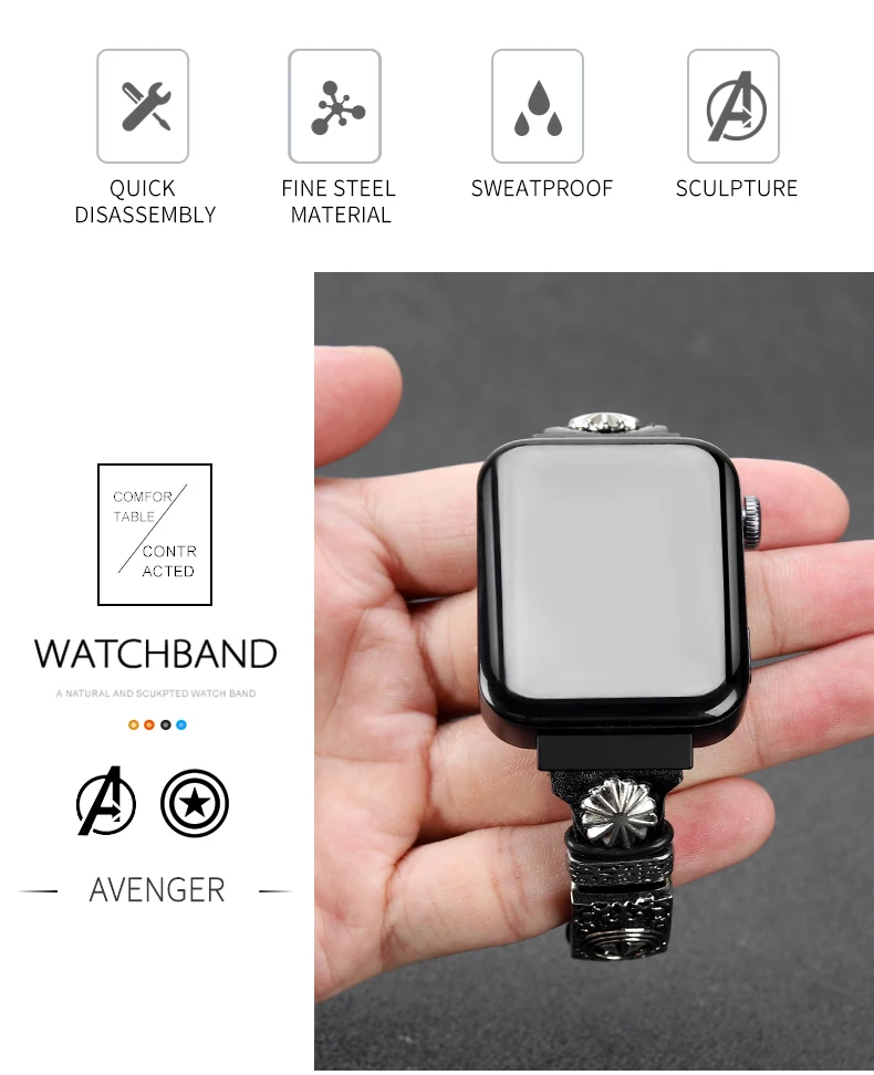 Винтажный кожаный браслет ремешок для xiaomi smart watch Новинка сменный ремешок для mi watch Мстители аксессуары для часов