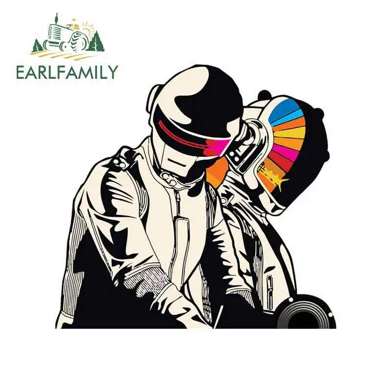 

EARLFAMILY 13cm x 13cm For Daft-Punk Cartoon Funny Car Stickers Occlusion Scratch Waterproof Car Bumper Window Stickers