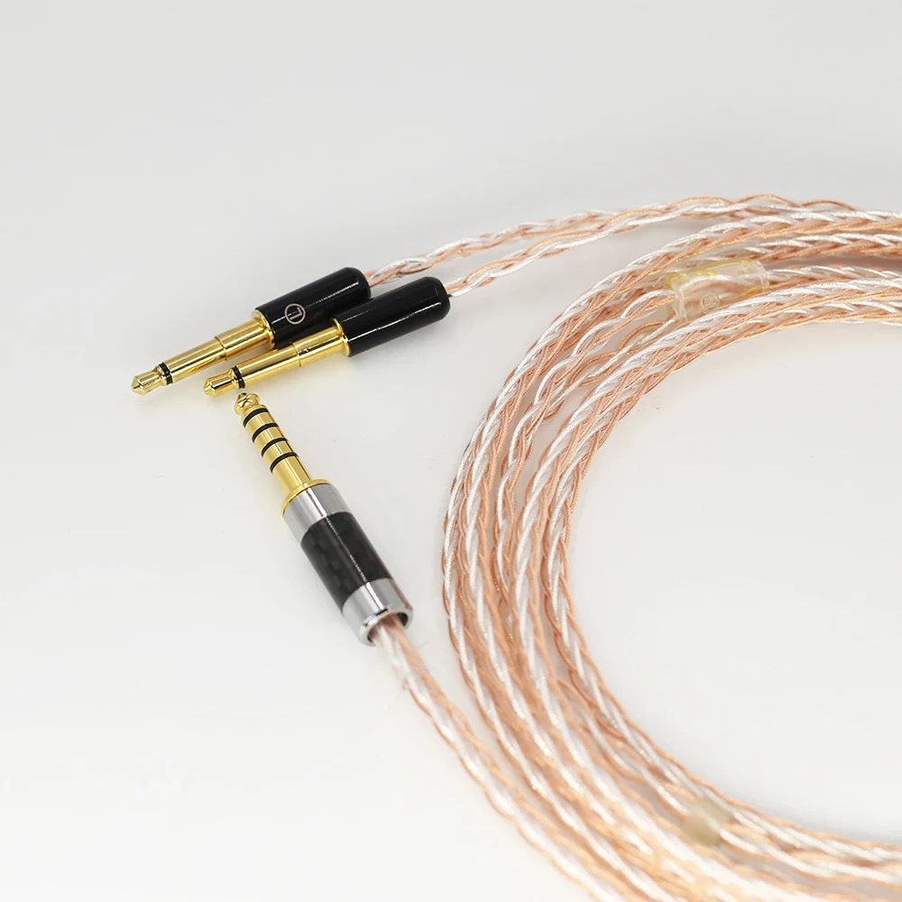 Audiocrast 8cores Headphones Cable 3 5 stereo Audio Plug Audio Upgrade Cable For Meze 99 Classics Focal Elear