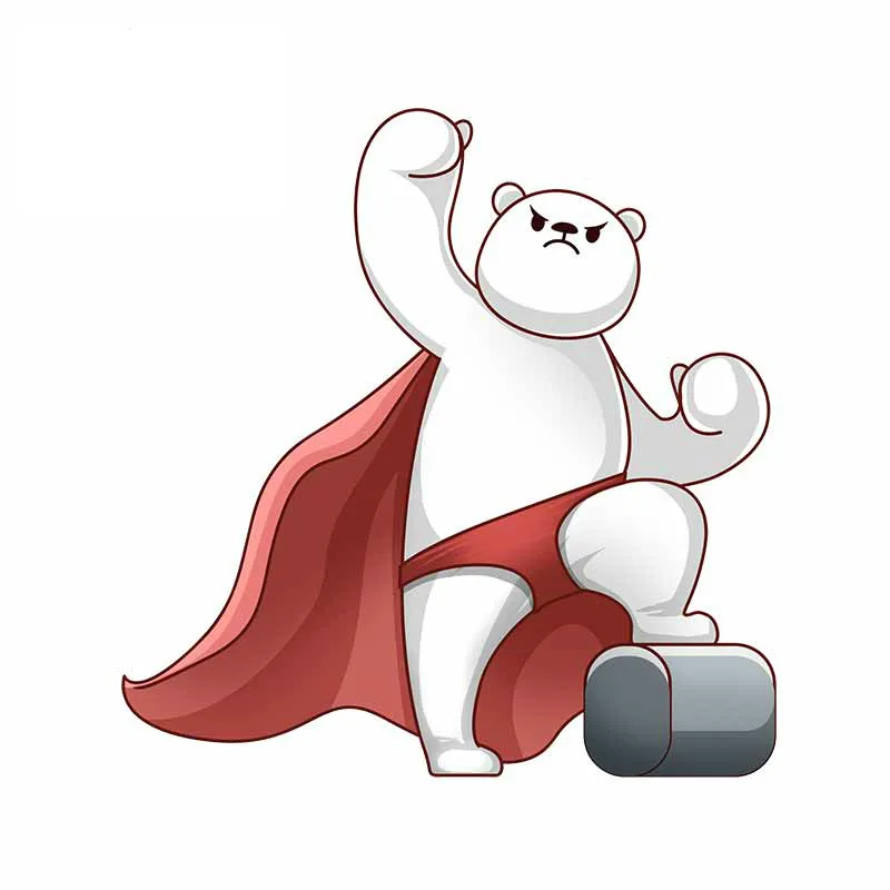 

Superman White Bear Fuuny Car Stickers and Decals Vinyl Bumper Window Refrigerator Vinyl RV JDM Car Decoration KK13*13cm