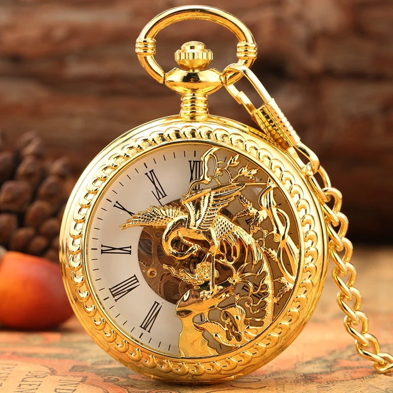 antique-double-hunter-clock-bronze-gold-phoenix-men-women-manual-mechanical-pocket-watch-handwinding-watches-pendant-chain