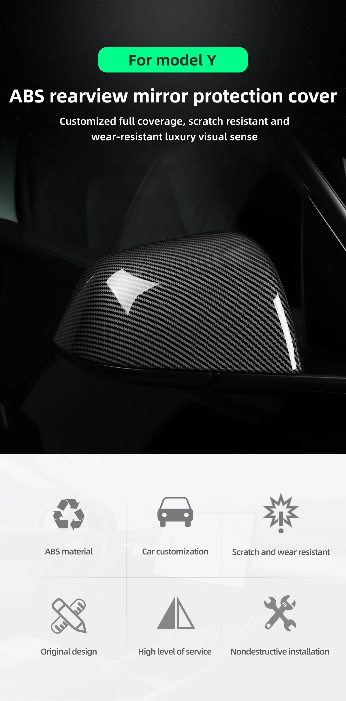 Mirror Cover for Tesla Model Y 2020-2023