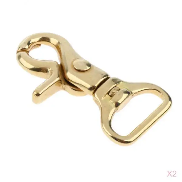 

Set of 2 Brass Lobster Clasp Swivel Trigger Clip Key Chain Clasps for Bags Belting Straps 20mm