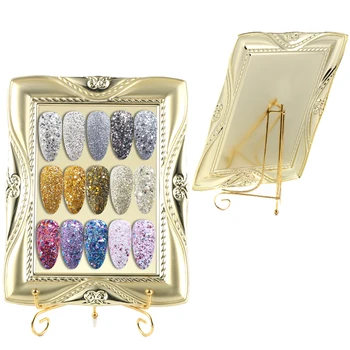 

Colors Cards Nail Art Tip Display Gold Frame Nail Polish Display Stand False Nail Art Plate Tips Practice Showing Tools SA1584