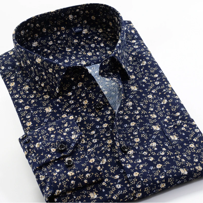 Large Size 8XL 9XL 10XL VROKINO Brand 2019 Vintage Floral Print Long Sleeves Men's Business Casual Dress Fashion Classic Shirt Large Size 8XL 9XL 10XL VROKINO Brand 2019 Vintage Floral Print Long Sleeves Men's Business Casual Dress Fashion Classic Shirt