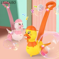 Machine à bulles électrique en forme de canard de dessin animé, avec éclairage musical, jouets, souffleur de bulles automatique, cadeaux de noël pour enfants 