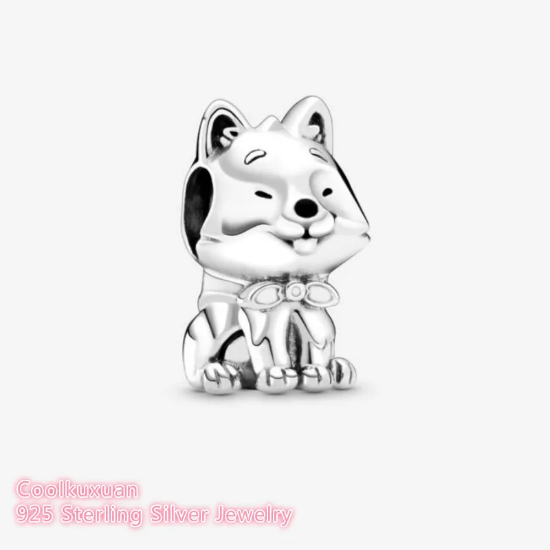 

100% Оригинальные подвески в виде собаки Akita Inu из серебра, подходят для летних ювелирных украшений браслетов