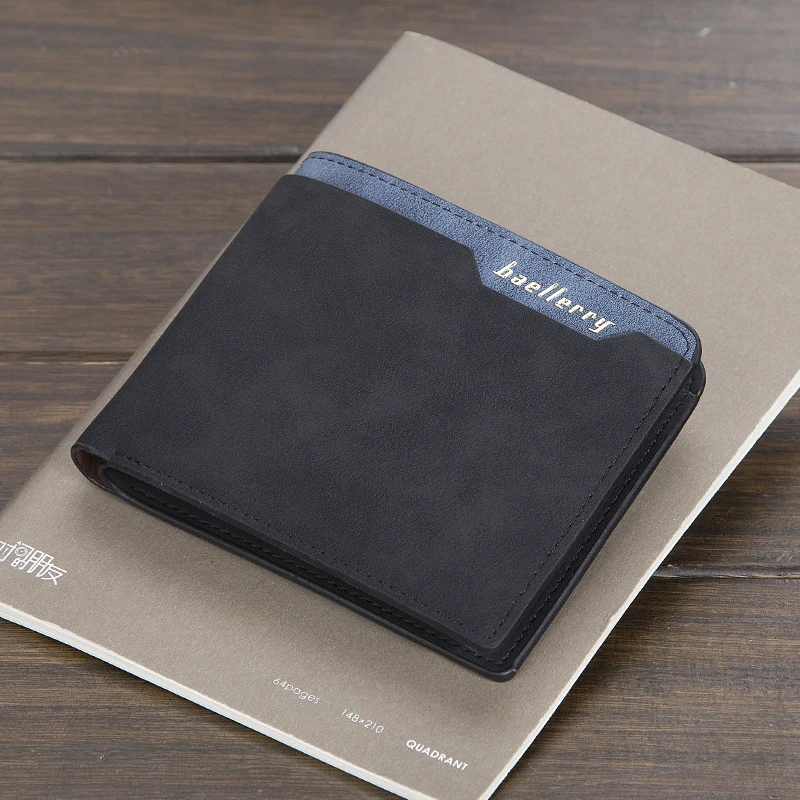 

Men's short wallet simple multi-card position open change wallet fashion soft leather thin wallet