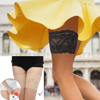 

Sexy Lace Elegant None-Slip Thin Breathable Fahion Slouch Socks Silicone Anti Chafing Thigh Bands Anti-Friction Leg Warmer Women