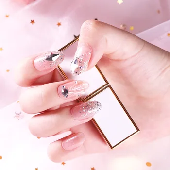 

24pcs/box 3D Carved Flowers False Nails press on Bride Party Luxury Shining Rhinestone Nail Tips gule Lady Full Cover Detachable
