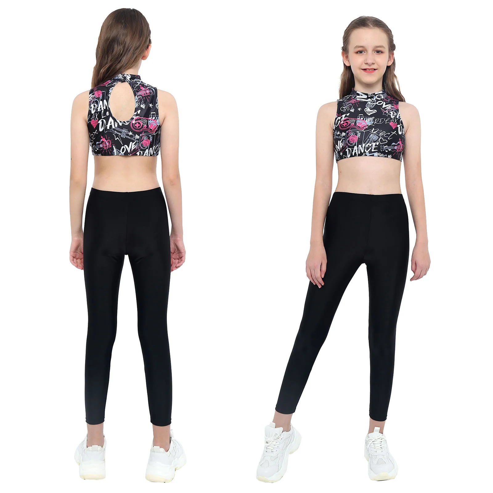 Детское гимнастическое платье для тренировок балетное танцевальное без рукавов