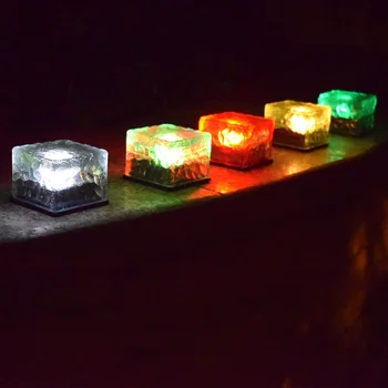 

LED Solar Underground Lamp Solar Garden Deck Light Brick Ice Cube Path Floor light Stair Lawn Deck Solar Buried Lamps