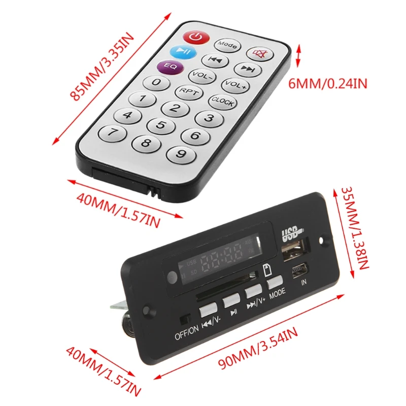 12V автомобильные Хэндс фри Bluetooth USB 2,0 MP3 декодирующая плата с Bluetooth FM модуль D08A