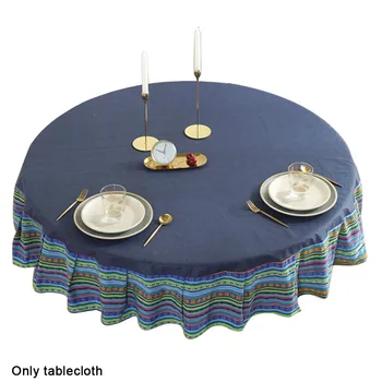 

Outdoor Mat Birthday Party Restaurant Waterproof Oilproof Round Tablecloth Hotel Ethnic Style Tea Table Home Decor Kitchen
