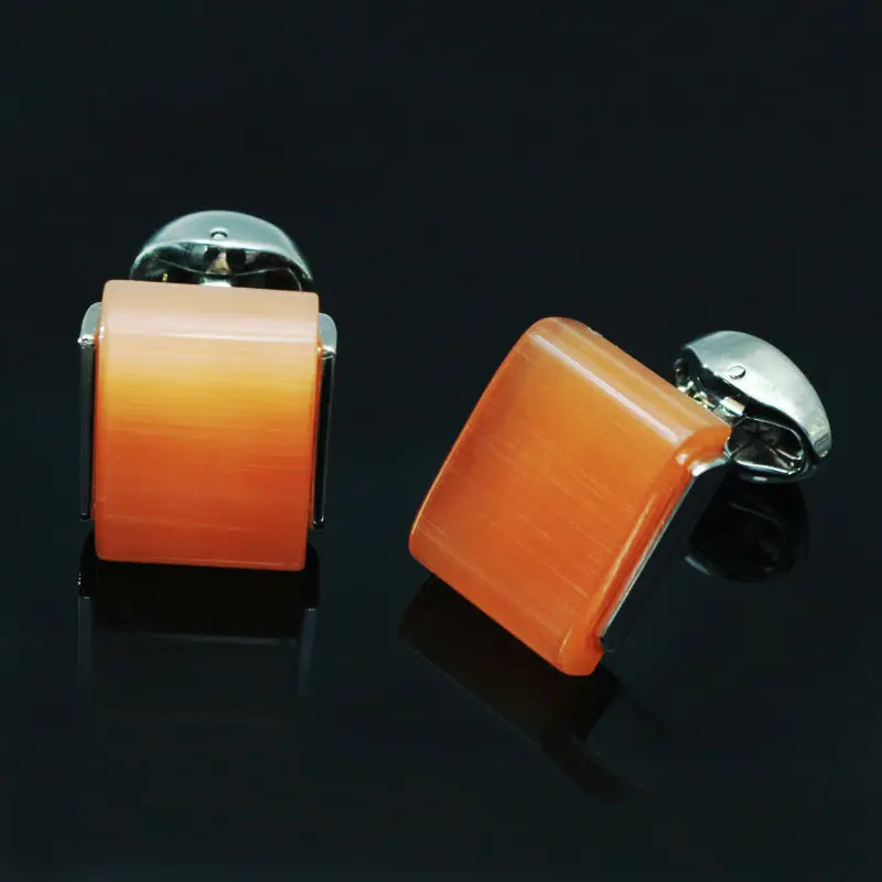 Kemstone оранжевые драгоценные Камни Запонки мужские рубашки с запонками высокое качество