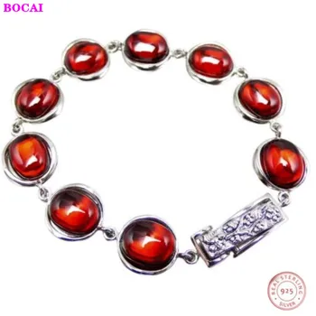 

S925 sterling silver women's bracelet 2020 new fashion Thai Silver natural stone Bracelet pure silver simple Bracelet for women