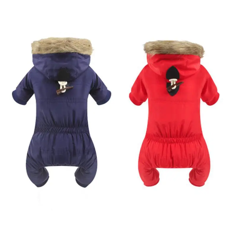 Толстая теплая куртка для питомцев, зимняя одежда для собак, пальто для питомцев, одежда, водонепроницаемый комбинезон с капюшоном, теплая толстовка с капюшоном, одежда для маленьких и средних собак