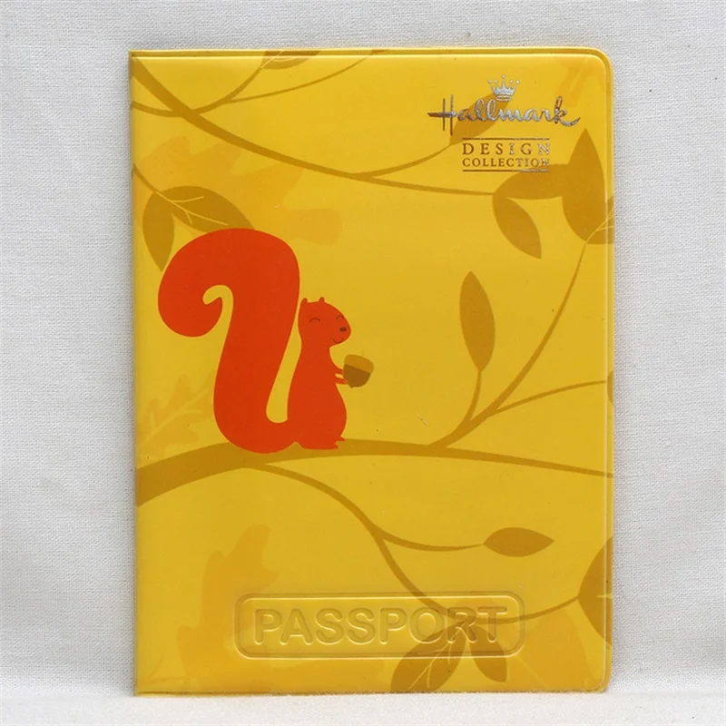 Yellow Женская Обложка для паспорта с рисунком собаки, аксессуары для путешествий, ПВХ, ID Bank, держатель для карт, сумка, Прямая поставка - Цвет: Yellow