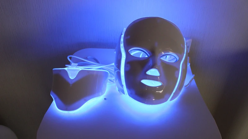 7 цветов Светодиодная маска инструменты для ухода за кожей морщинки подтягивающая машина легкая терапевтическая маска терапия шеи отбеливающий аппарат для ухода за кожей лица