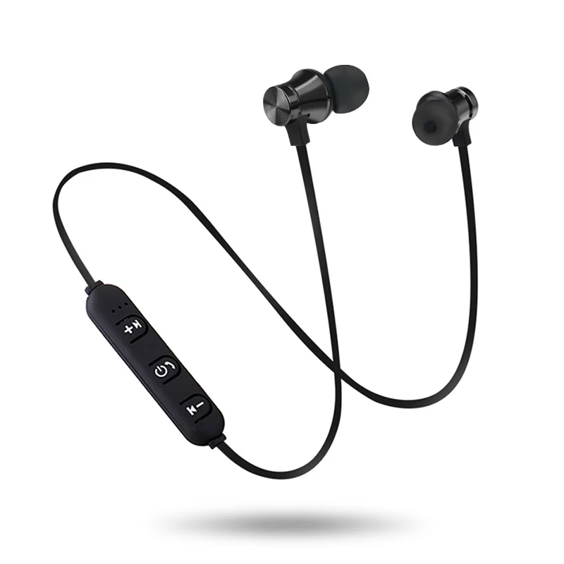Магнитный аттракцион Bluetooth наушники гарнитура Sweatproof спортивные наушники с зарядным кабелем Молодежные наушники Встроенный микрофон F2C368 - Цвет: Черный