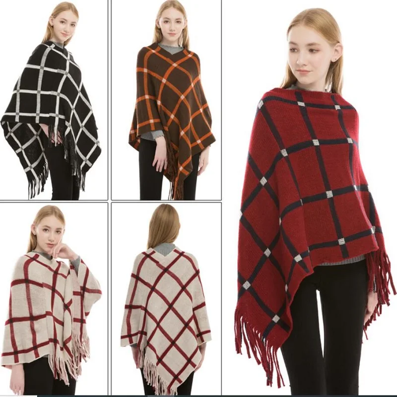 

Cashmere Scarves 2020 New Women Autumn Winter New Female Wool Plaid Scarf Lady Wide Lattices Long Shawl Wrap Blanket Warm Tippet