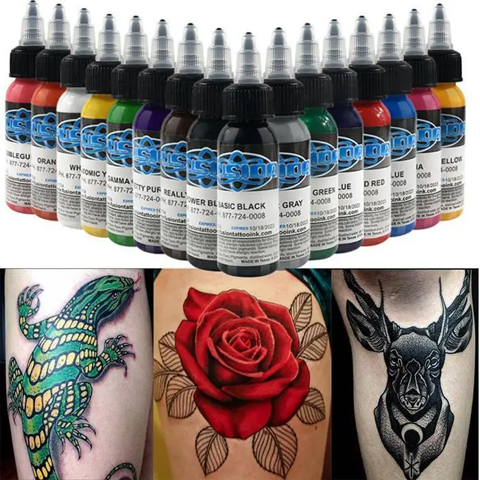 Профессиональный пигмент цвета татуировки Безопасный нетоксичный пластик 30 мл быстрый цвет ing