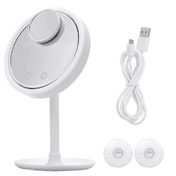 

Led Makeup Mirror USB Storage Mirror Adjustable Press Dimmer Led Vanity Mirror Stand Up Desk Cosmetic Mirror