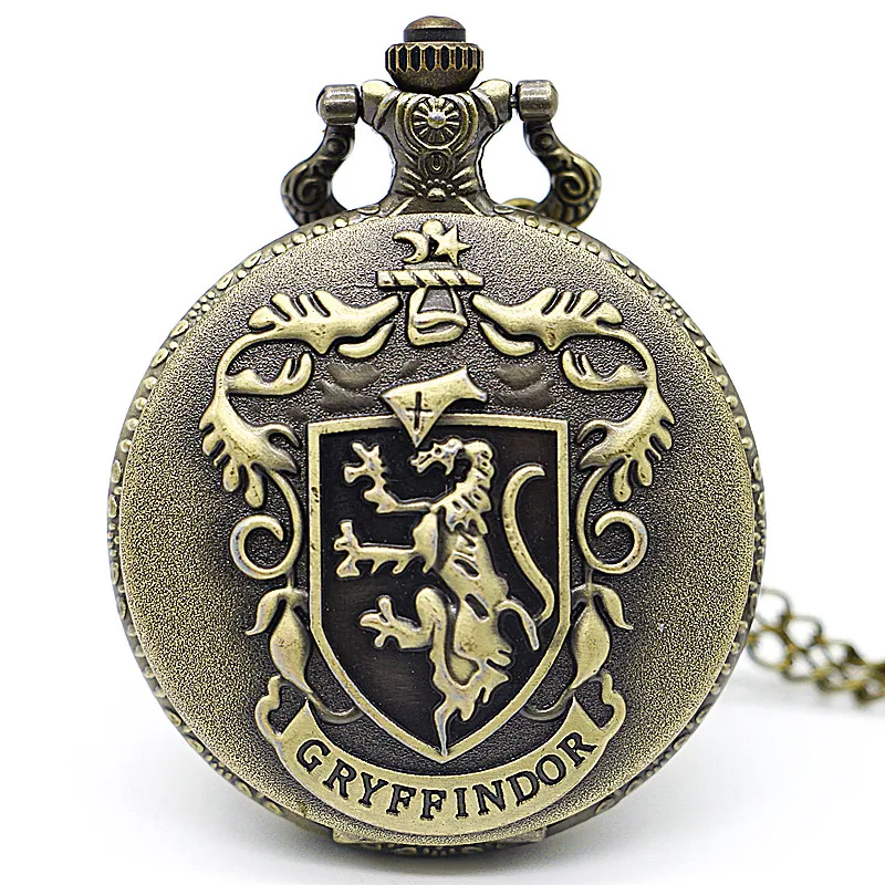 

Antique Steampunk Bronze Quartz Pocket Watch Necklace Chain Pendant Gift relogio de bolso