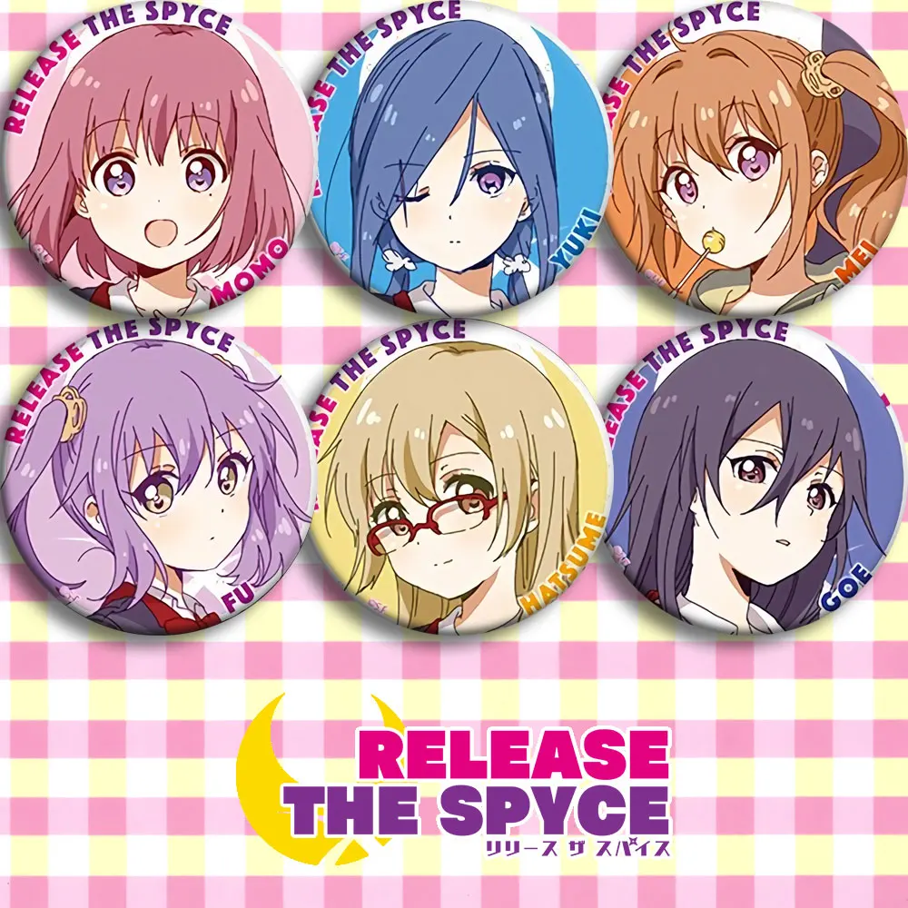 

Release the Spyce Minamoto Momo Hanzoumon Yuki Sagami Fuu Yachiyo Mei Badges Anime Cosplay Garniture Bag Bedge Brooch Pin DADGE