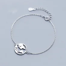 Trustdavis,, Настоящее серебро 925 пробы, полый браслет с картой, 16 см, для женщин, подарок, для девушек, леди, ювелирное изделие DA306