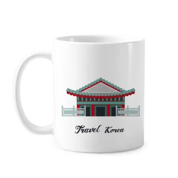 

Traditional Palace in Korea Classic Mug White Pottery Ceramic Cup Gift With Handles 350 ml
