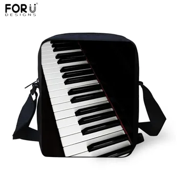 

FORUDESIGNS Casual Women Messenger Bags 3D Piano Keyboard/Music Note Print Cross-body Bag for Girls Travel Beach Shoulder Bag