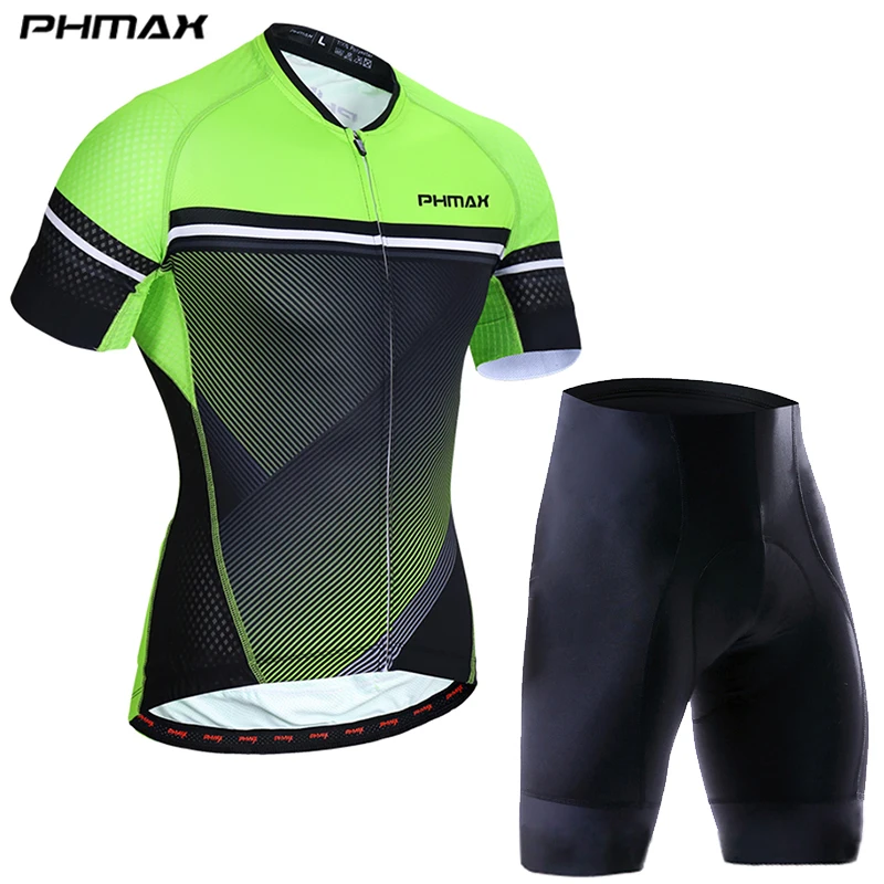 PHMAX летние шорты рукав Pro Велоспорт Джерси Набор Майо Ropa Ciclismo велосипедная спортивная одежда велосипедная одежда комплект для велоспорта - Цвет: Cycling Set 02