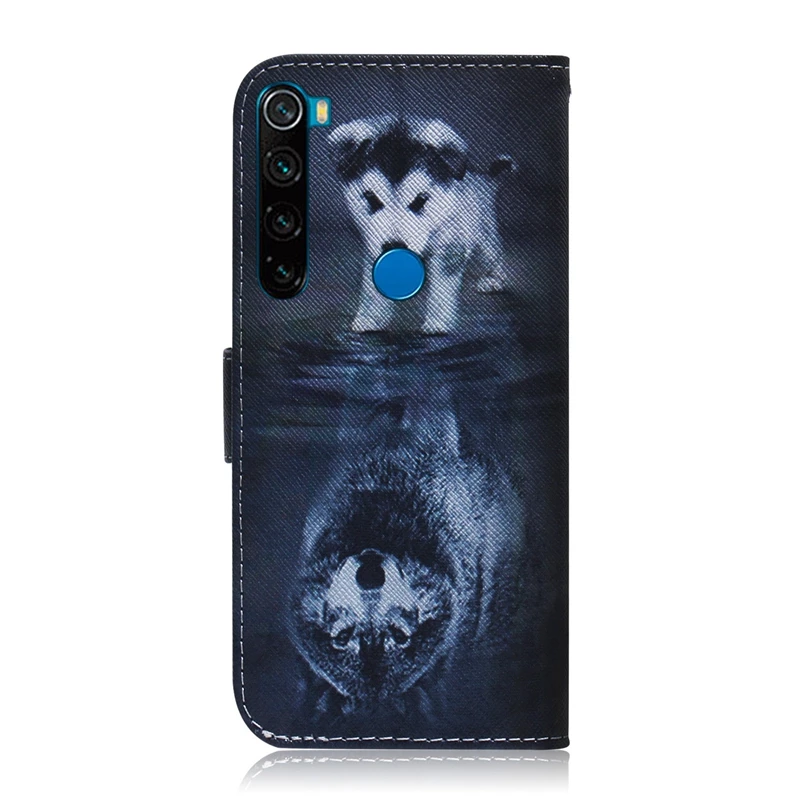 Чехол для Xiaomi Redmi Note 8 с изображением волка панды из искусственной кожи, Магнитный Флип-бумажник, чехол для Xiaomi xiomi Redmi Note 8 Note8 Pro Coque