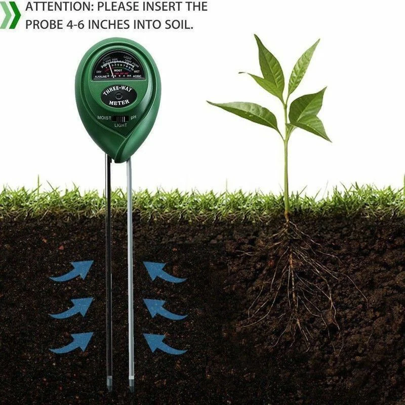 

3 In 1 Soil Detector Meter Garden Lawn Plant Hygrometer Moisture Light PH Sensor