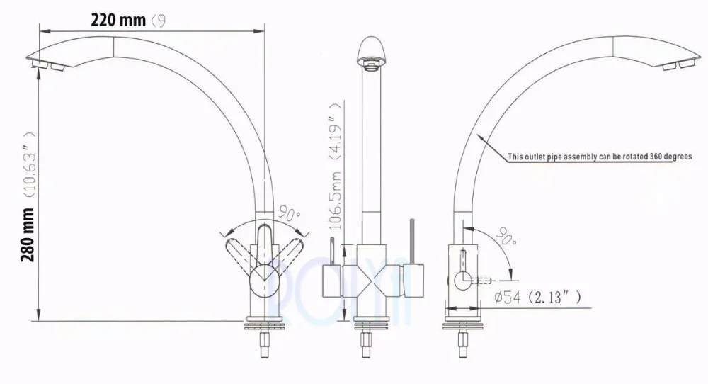 Rolya 3 Way kitchen faucets ---KF1049-w