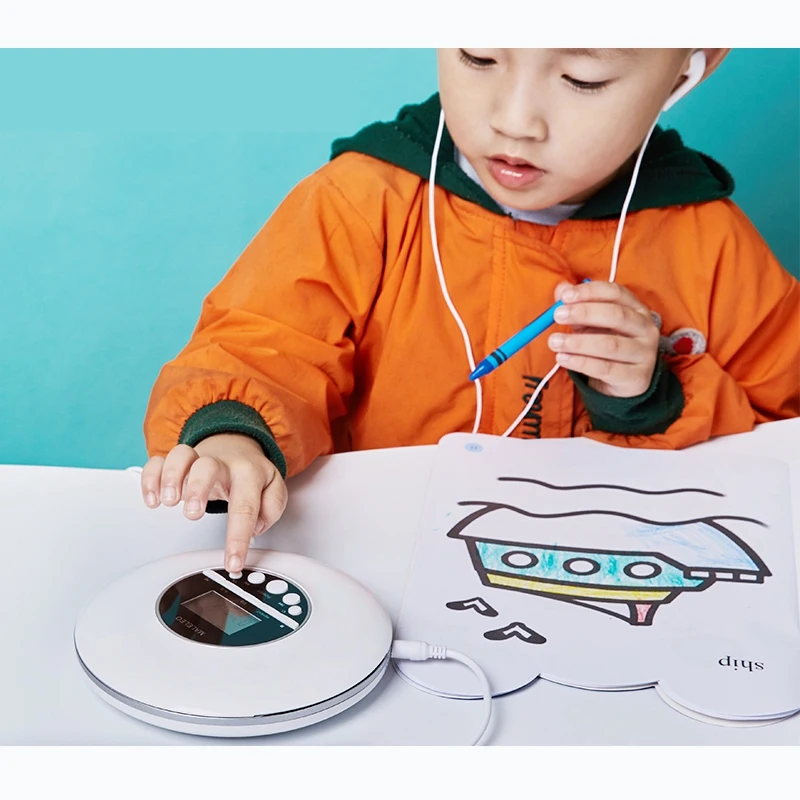 Portable CD Player for Adults Students Kids Personal Compact Disc CD Player with Headphones Jack Walkman with LCD Display Whi