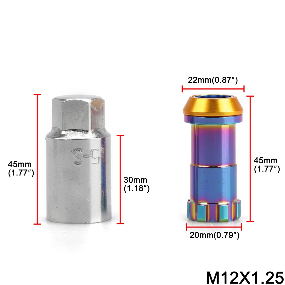 Автомобильная модификация гайка ступицы с противоугонным винтом M12x1. 5/M12x1. 25 Универсальный гайка ступицы колеса комплект