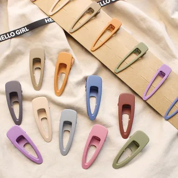 

2pcs/set Baby Girls Matte Scrub Snap Hair Clips Hair Pins for Children Women Kids Metal Triangle Hairpins Hair Accessories